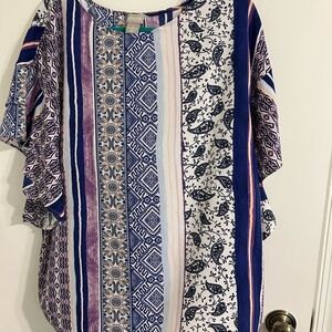 Chico's Blue and Purple Striped Blouse